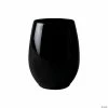 Best deal 👍 12 oz. Black Elegant Stemless Plastic Wine Glasses (32 Glasses) 👍 -Drinkware by "Anniversary" Shop 12 oz black elegant stemless plastic wine glasses 32 glasses14274418