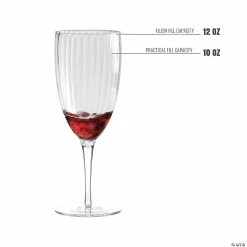 Discount 😉 12 oz. Clear Stripe Round Disposable Plastic Wine Flutes (48 Wine Flutes) 🤩 -Drinkware by "Anniversary" Shop 12 oz clear stripe round disposable plastic wine flutes 48 wine flutes14273807 a02