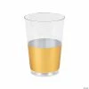 Promo 🔔 12 oz. Clear with Metallic Gold Thick Bottom Round Disposable Plastic Tumblers (90 Cups) 🌟 -Drinkware by "Anniversary" Shop 12 oz clear with metallic gold thick bottom round disposable plastic tumblers 90 cups14274225