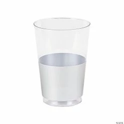 Coupon π― 12 oz. Clear with Metallic Silver Thick Bottom Round Disposable Plastic Tumblers (90 Cups) π€©
