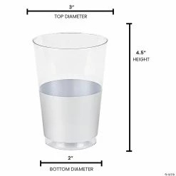Coupon 💯 12 oz. Clear with Metallic Silver Thick Bottom Round Disposable Plastic Tumblers (90 Cups) 🤩 -Drinkware by "Anniversary" Shop 12 oz clear with metallic silver thick bottom round disposable plastic tumblers 90 cups14274224 a03