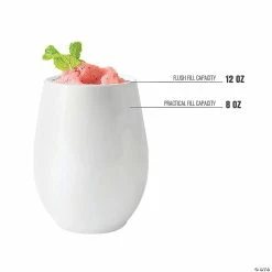 Best reviews of 👏 12 oz. Solid White Elegant Stemless Plastic Wine Glasses (32 Glasses) 🛒 -Drinkware by "Anniversary" Shop 12 oz solid white elegant stemless plastic wine glasses 32 glasses14274223 a02