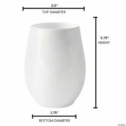 Best reviews of 👏 12 oz. Solid White Elegant Stemless Plastic Wine Glasses (32 Glasses) 🛒 -Drinkware by "Anniversary" Shop 12 oz solid white elegant stemless plastic wine glasses 32 glasses14274223 a03