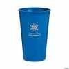 Hot Sale 🌟 Blue Winter Wonderland Personalized Plastic Tumblers - 50 Ct. 🎉 -Drinkware by "Anniversary" Shop 13575661