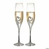 Deals 🛒 Personalized Premium Stacked Heart Wedding Toasting Glass Champagne Flutes - 2 Ct. 🌟 -Drinkware by "Anniversary" Shop 13666590