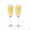 Best Pirce 😉 Personalized Script Wedding Toasting Glass Champagne Flutes - 2 Ct. 🥰 -Drinkware by "Anniversary" Shop 13802598