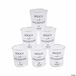 Coupon 👍 Personalized Wedding Plastic Shot Glasses - 50 Ct. 🧨