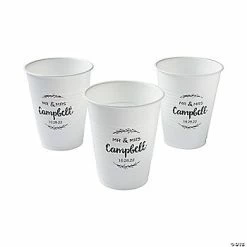 Brand new 🥰 Personalized White Mr. & Mrs. Plastic Cups – 40 Ct. 🔔