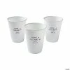 Buy ⭐ Personalized Wedding Name & Date White Plastic Cups - 40 Pc. 👏 -Drinkware by "Anniversary" Shop 13963460
