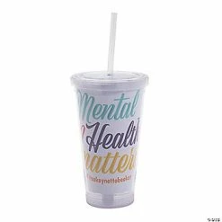 Deals 🧨 Personalized Mental Health Matters Tumbler with Lid & Straw 😍