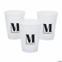 Best reviews of ✔️ Personalized Monogram Plastic Cups - 40 Pc. ⌛