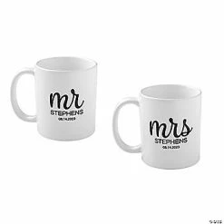 Deals 🧨 Personalized Mr. & Mrs. Ceramic Mug Set - 2 Pc. 💯