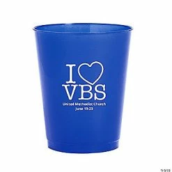 Deals 🤩 Bulk Personalized I Love VBS Plastic Stadium Cups - 50 Pc. 🔥