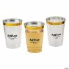 Flash Sale ⭐ Personalized Last Name Gold Rim Clear Plastic Cups - 50 Ct. 🥰 -Drinkware by "Anniversary" Shop 14105795