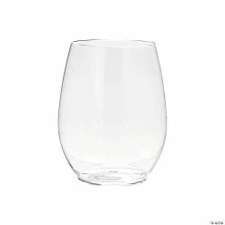 Brand new 🤩 16 oz. Clear Elegant Stemless Disposable Plastic Wine Glasses (32 Glasses) ✔️