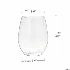 Brand new 🤩 16 oz. Clear Elegant Stemless Disposable Plastic Wine Glasses (32 Glasses) ✔️ -Drinkware by "Anniversary" Shop 16 oz clear elegant stemless disposable plastic wine glasses 32 glasses14274713 a02