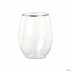 Buy ✔️ 16 oz. Clear with Silver Elegant Stemless Plastic Wine Glasses (32 Glasses) 😍 -Drinkware by "Anniversary" Shop 16 oz clear with silver elegant stemless plastic wine glasses 32 glasses14273971
