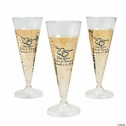 Coupon ⭐ Two Hearts Personalized Plastic Champagne Flutes - 25 Ct. 😍