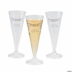 Budget 🧨 Clear Personalized Plastic Champagne Flutes - 25 Ct. ✔️