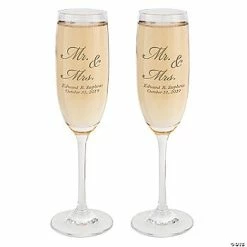 Best deal 🔥 Personalized “Mr. & Mrs.” Wedding Toasting Glass Champagne Flutes - 2 Ct. 😉