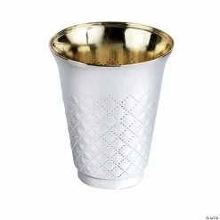 Budget 💯 5 oz. Shiny Metallic Aluminum Silver Round Plastic Kiddush Cups (70 Cups) 🎁