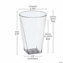 Top 10 😉 7 oz. Clear Square Bottom Disposable Plastic Cups (180 Cups) 🤩 -Drinkware by "Anniversary" Shop 7 oz clear square bottom disposable plastic cups 180 cups14274675 a02