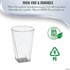 Top 10 😉 7 oz. Clear Square Bottom Disposable Plastic Cups (180 Cups) 🤩 -Drinkware by "Anniversary" Shop 7 oz clear square bottom disposable plastic cups 180 cups14274675 a03