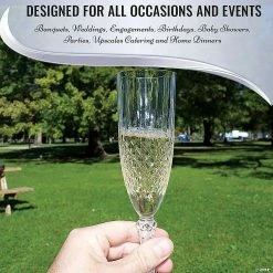 Brand new 🧨 8 oz. Crystal Cut Plastic Champagne Flutes (48 Glasses) 🛒 -Drinkware by "Anniversary" Shop 8 oz crystal cut plastic champagne flutes 48 glasses14274918 a05