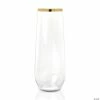 Top 10 ⌛ 9 oz. Clear with Gold Stemless Plastic Champagne Flutes (64 Glasses) ⭐ -Drinkware by "Anniversary" Shop 9 oz clear with gold stemless plastic champagne flutes 64 glasses14274195