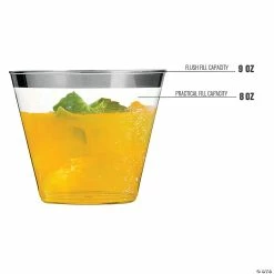 Buy ✔️ 9 oz. Clear with Metallic Silver Rim Round Disposable Plastic Cups (140 Cups) 🎉 -Drinkware by "Anniversary" Shop 9 oz clear with metallic silver rim round disposable plastic cups 140 cups14274271 a02