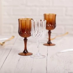 Drinkware by "Anniversary" Shop -Drinkware by "Anniversary" Shop amber patterned plastic wine glasses 12 ct 14092170 a01
