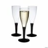 Hot Sale ✨ Black Stem Clear Plastic Champagne Flutes - 10 Ct. 🛒 -Drinkware by "Anniversary" Shop black stem clear plastic champagne flutes 10 ct 13931156