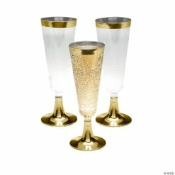 Top 10 โ๏ธ Clear Plastic Champagne Flutes with Gold Trim - 25 Ct. ๐