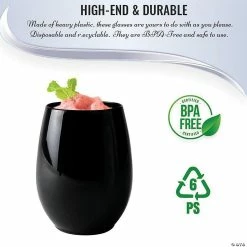 Buy 🎁 Kaya Collection 12 oz. Black Elegant Stemless Plastic Wine Glasses (64 Glasses) 🎁 -Drinkware by "Anniversary" Shop kaya collection 12 oz black elegant stemless plastic wine glasses 64 glasses14144910 a03