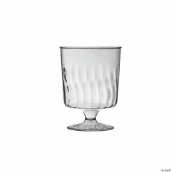 Best deal 🔔 Kaya Collection 8 oz. Clear Plastic Pedestal Wine Glasses (240 Glasses) 🛒
