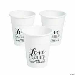 Best Pirce 👍 Love Laughter & Happily Ever After Plastic Cups - 50 Pc. ⌛
