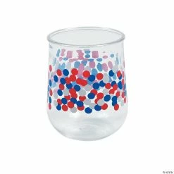 Promo 😍 Patriotic Confetti Plastic Tumblers - 6 Pc. 🎁