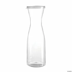 Best Pirce 🥰 Premium 35 oz. Clear Large Disposable Plastic Wine Carafes with Lids (12 Carafes) 👍