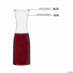 Best Pirce 🥰 Premium 35 oz. Clear Large Disposable Plastic Wine Carafes with Lids (12 Carafes) 👍 -Drinkware by "Anniversary" Shop premium 35 oz clear large disposable plastic wine carafes with lids 12 carafes14109085 a02
