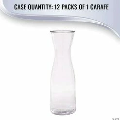 Best Pirce 🥰 Premium 35 oz. Clear Large Disposable Plastic Wine Carafes with Lids (12 Carafes) 👍 -Drinkware by "Anniversary" Shop premium 35 oz clear large disposable plastic wine carafes with lids 12 carafes14109085 a05