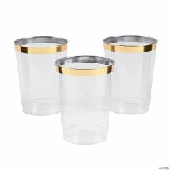 Best reviews of 😉 Premium Gold-Trim Clear Plastic Cups - 20 Pc. ✨