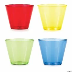 Best Sale ๐ Small Basic Color Clear Plastic Tumblers - 24 Pc. ๐ฏ