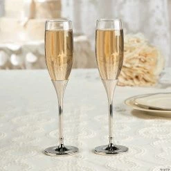 Discount ⌛ Wedding Toasting Glass Champagne Flutes with Rhinestones - 2 Ct. 🎉 -Drinkware by "Anniversary" Shop wedding toasting glass champagne flutes with rhinestones 2 ct 13731325 a02