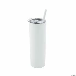 Hot Sale ❤️ White 20 oz. Stainless Steel Tumbler with Lid & Straw ✨